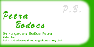 petra bodocs business card