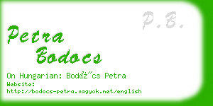 petra bodocs business card